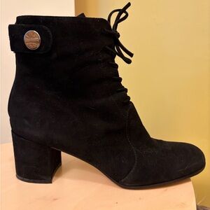 Gianvito Rossi black suede booties, sz 40.5, fits US 10